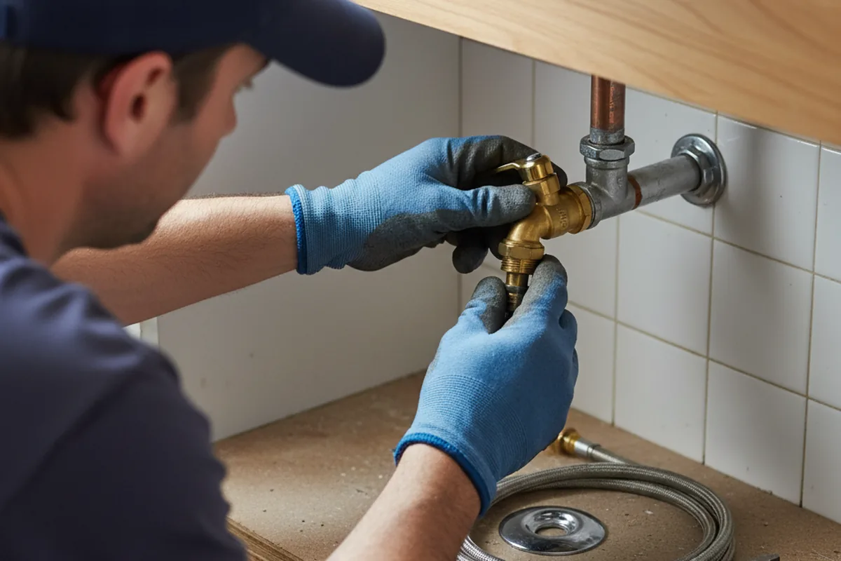 Shutoff valve and fitting work during Emergency Plumbing in Inkster